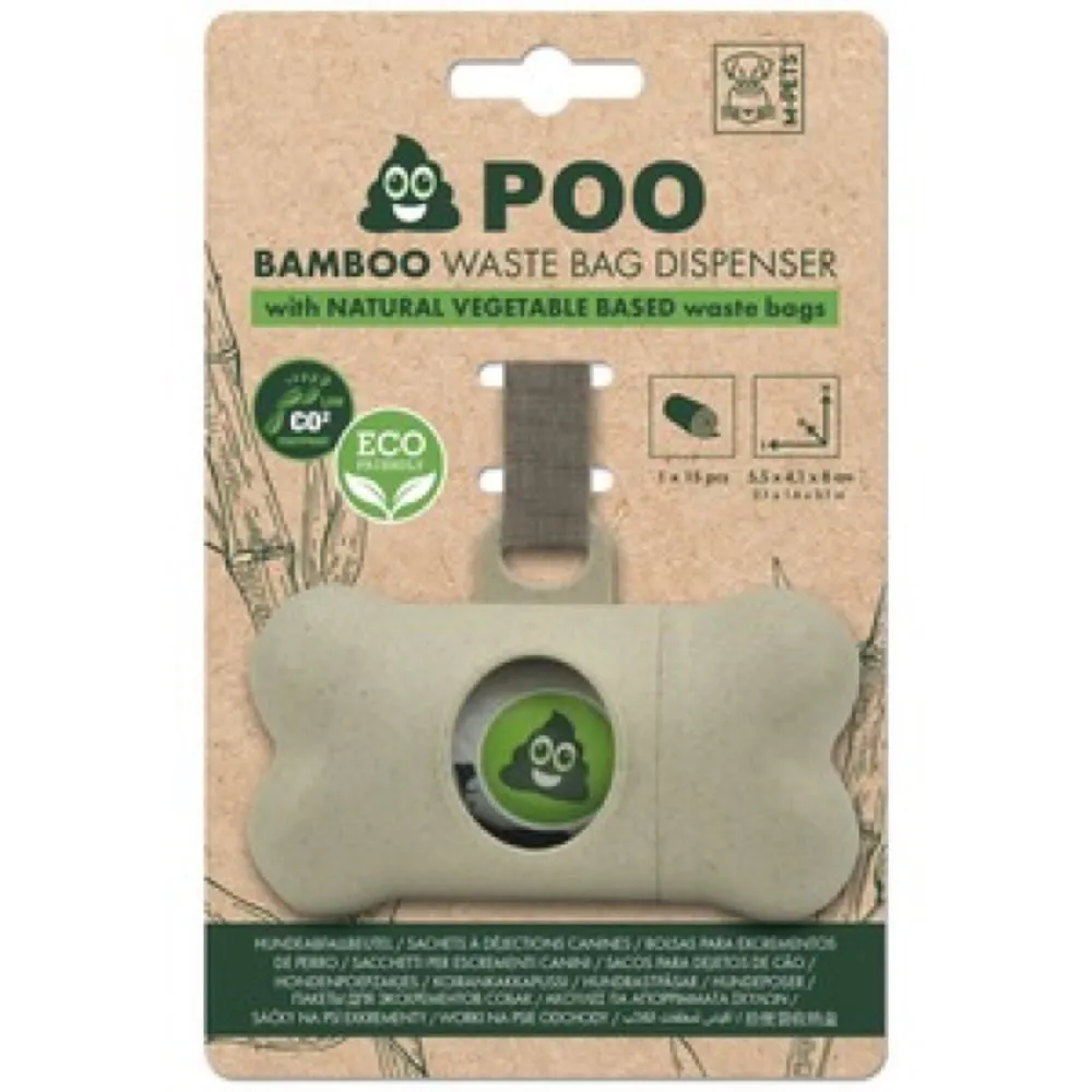 15% OFF: M-Pets Poo Bamboo Dog Waste Bag Dispenser