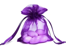 4x6 Purple Sheer Organza Bags -10 pcs