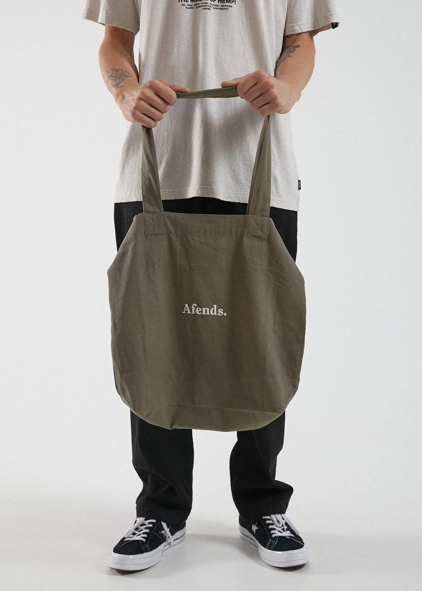 Afends Unisex Perch Up - Tote Bag - Military