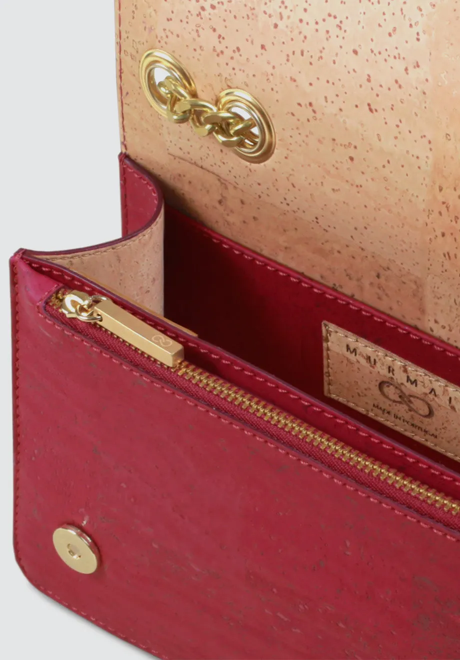 ALPHA Handcrafted Cork Vegan Crossbody Bag | Burgundy