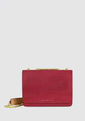 ALPHA Handcrafted Cork Vegan Crossbody Bag | Burgundy