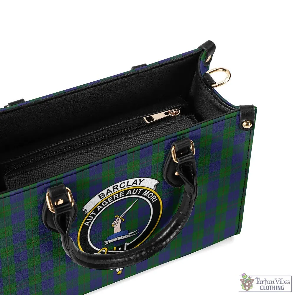 Barclay Tartan Luxury Leather Handbags with Family Crest