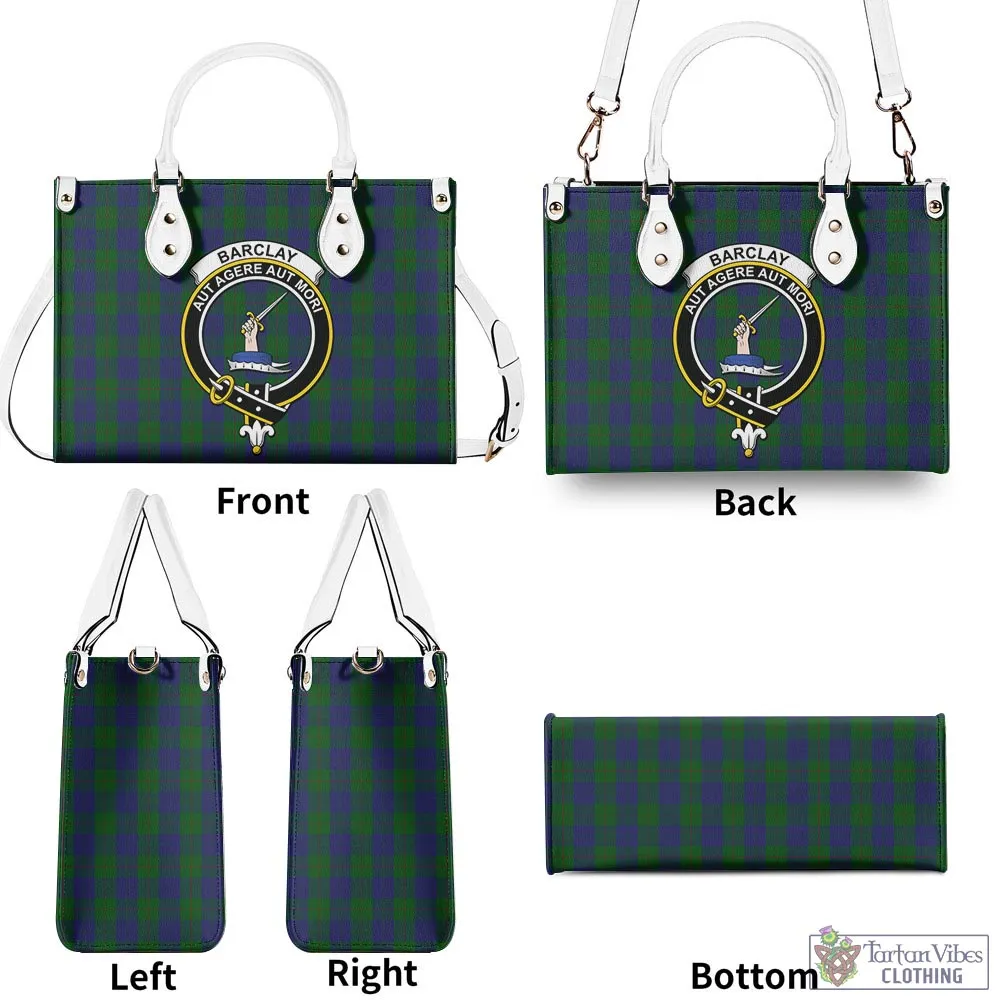 Barclay Tartan Luxury Leather Handbags with Family Crest