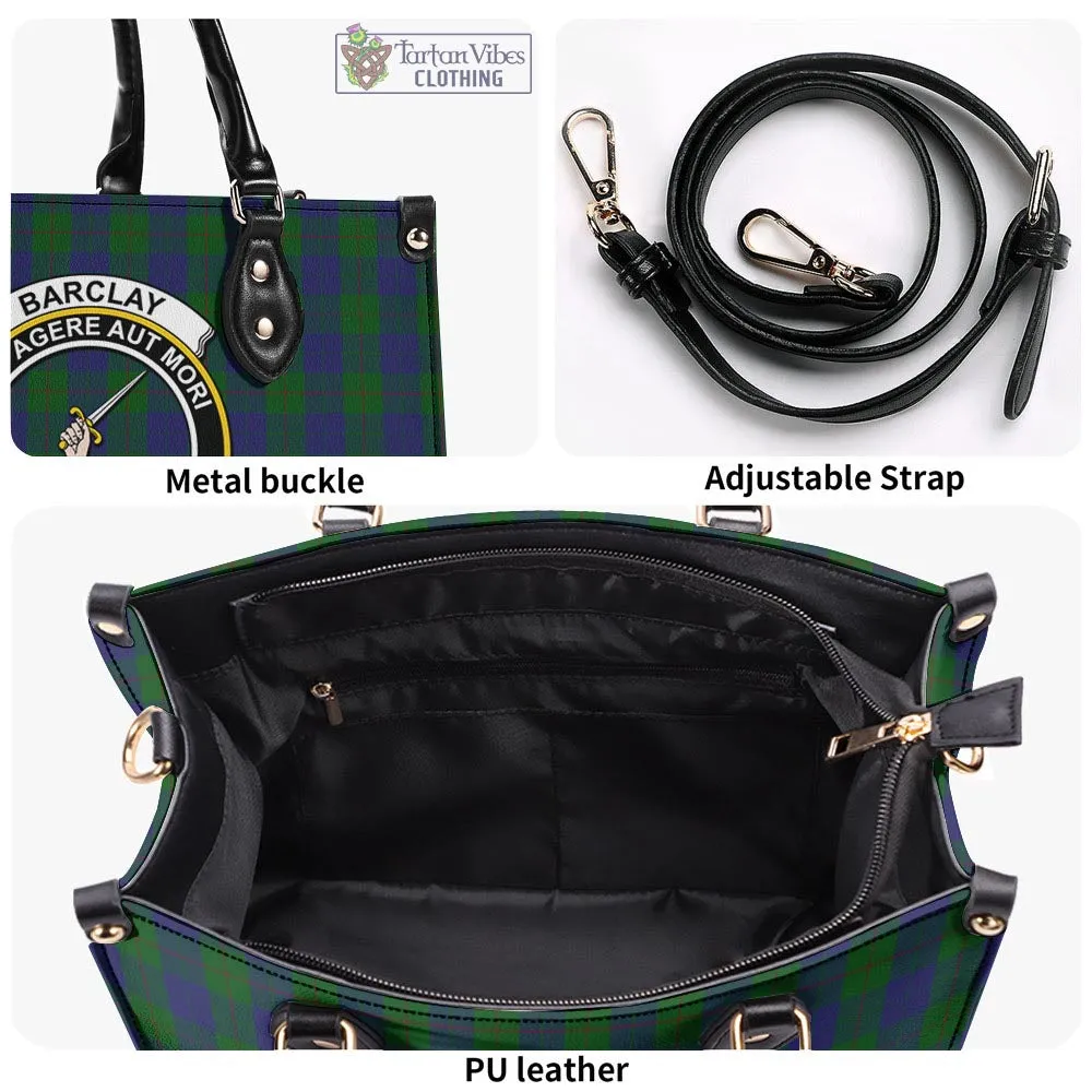 Barclay Tartan Luxury Leather Handbags with Family Crest