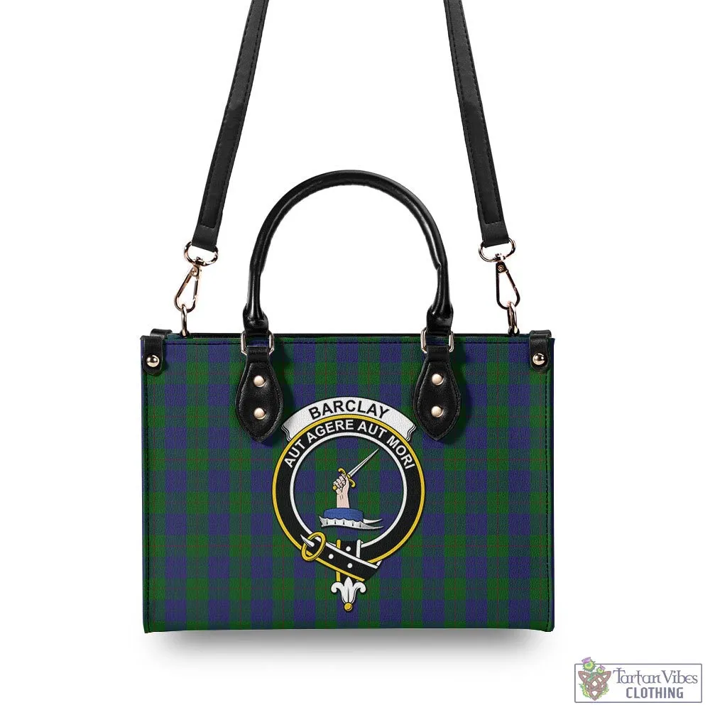 Barclay Tartan Luxury Leather Handbags with Family Crest