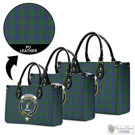 Barclay Tartan Luxury Leather Handbags with Family Crest