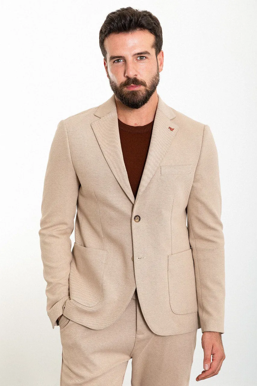 Beige Casual Suit