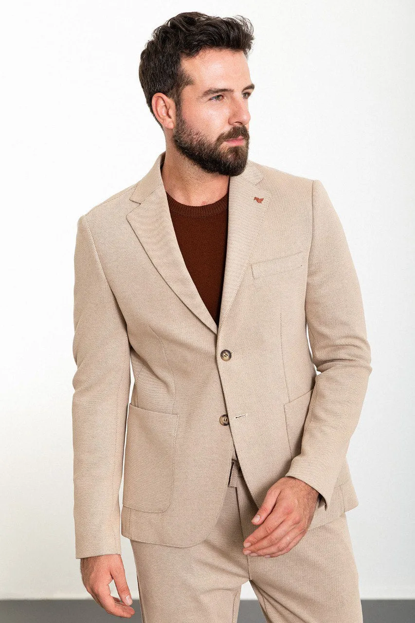 Beige Casual Suit