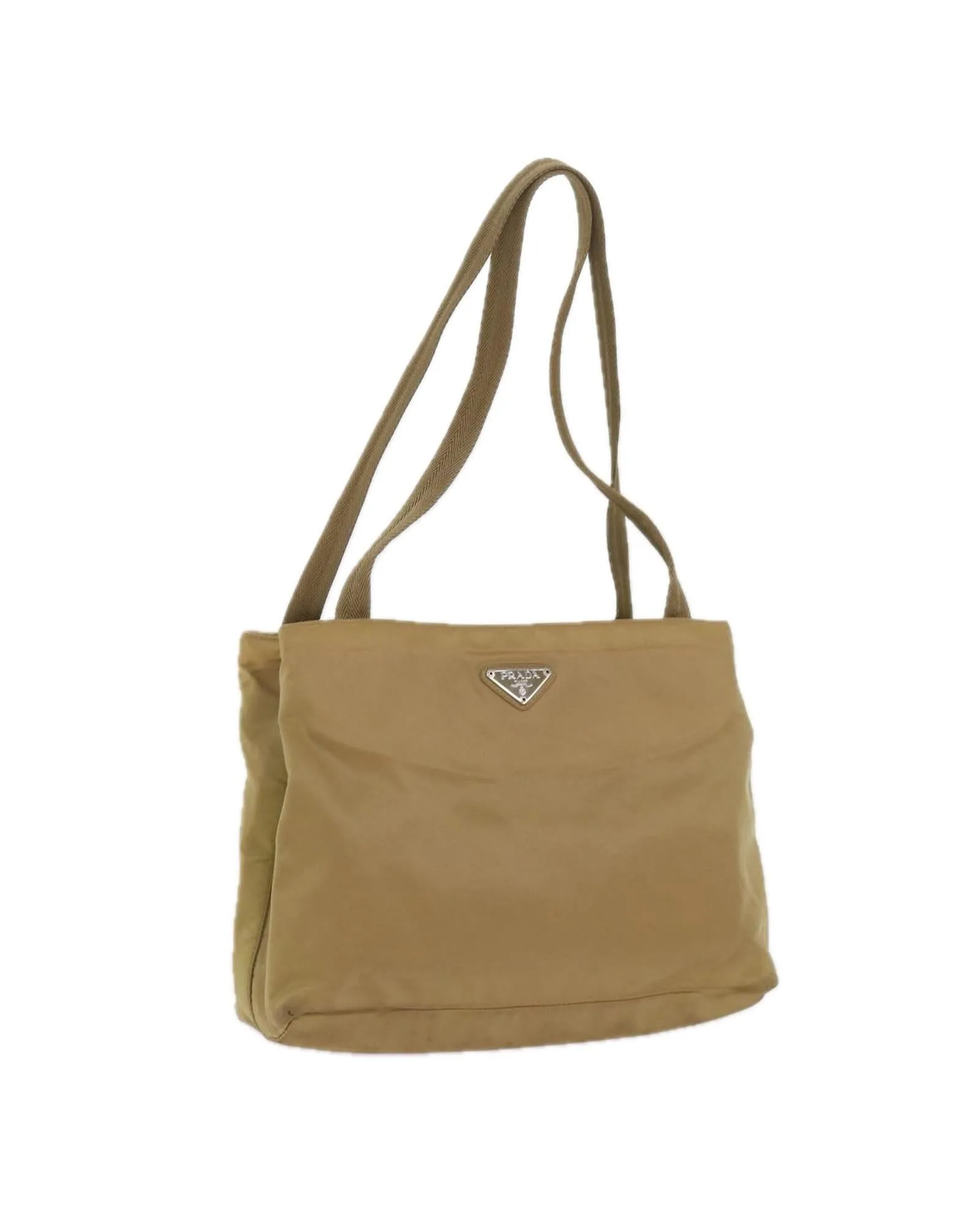 Beige Nylon Shoulder Bag with Adjustable Strap by Prada