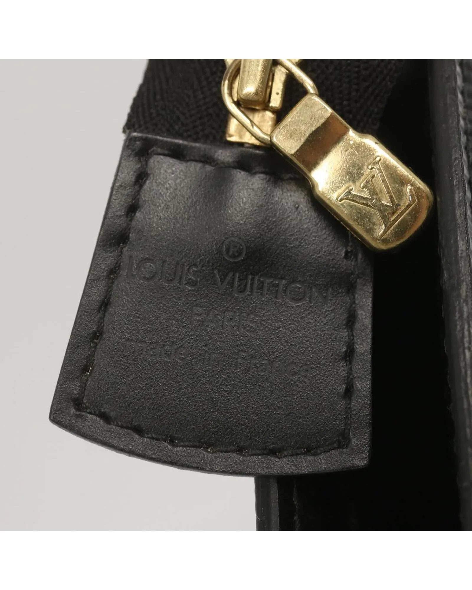 Black Epi Clutch Bag with Authentic Louis Vuitton Logo