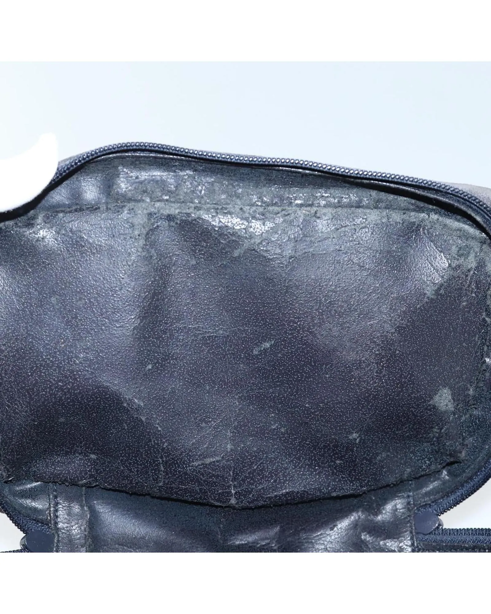 Black Suede Cosmetic Pouch with Minimal Wear - Made in Italy