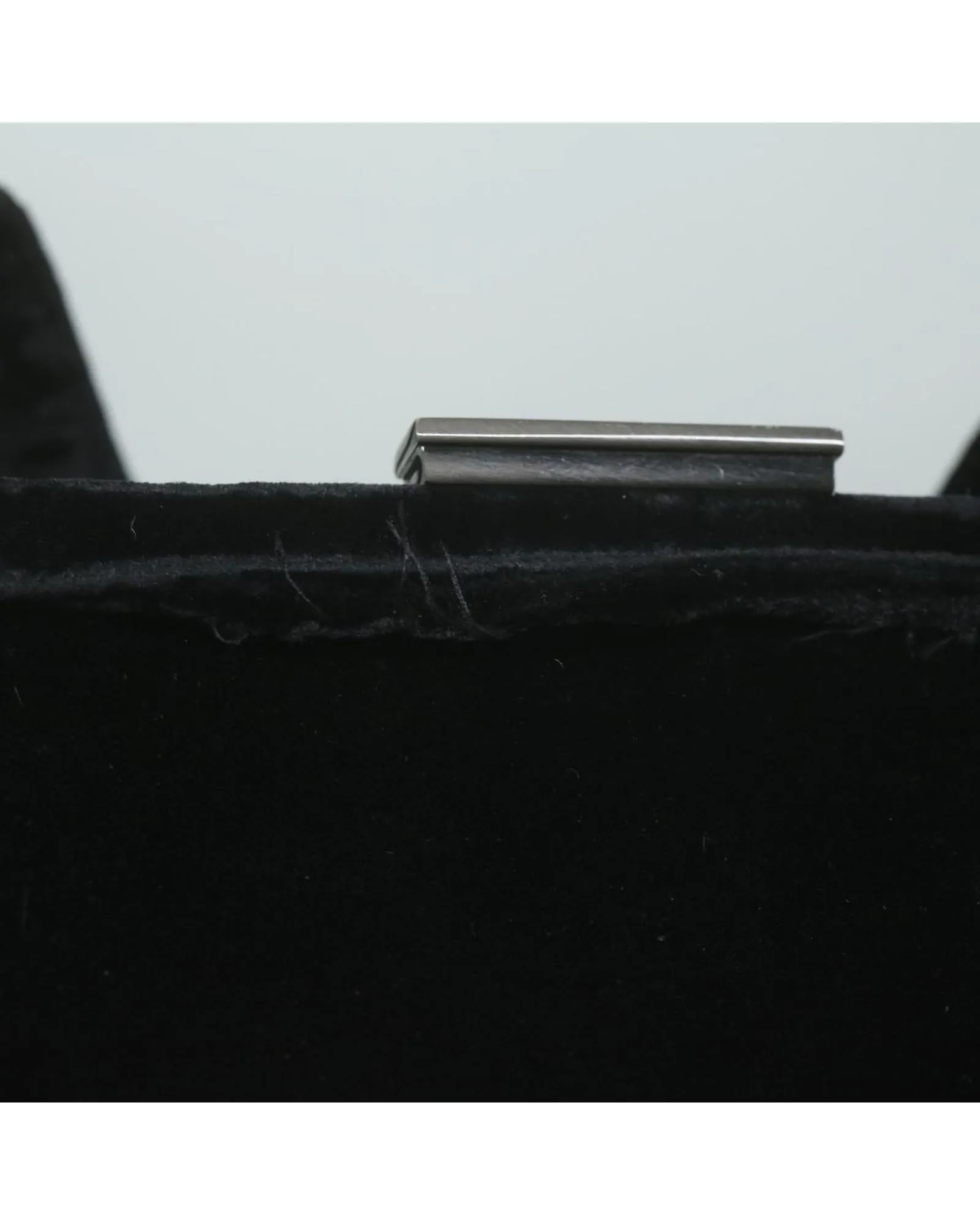 Black Velor Shoulder Bag with Scratches and Rubbing Made in Italy