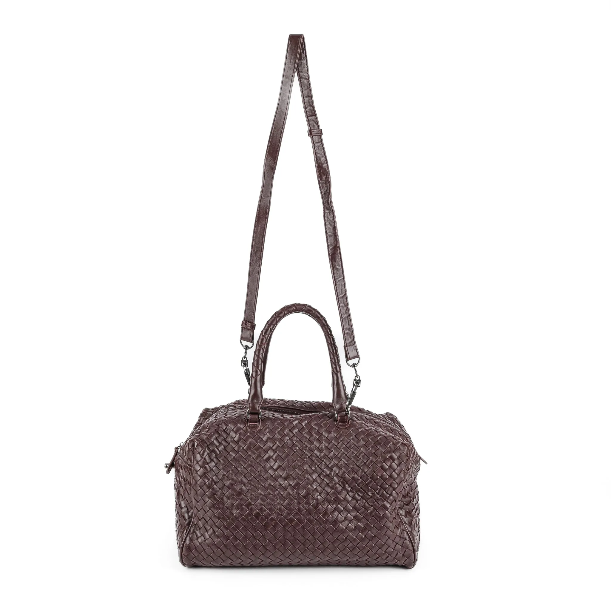 BOTTEGA VENETA  Intrecciato Satchel - Eggplant