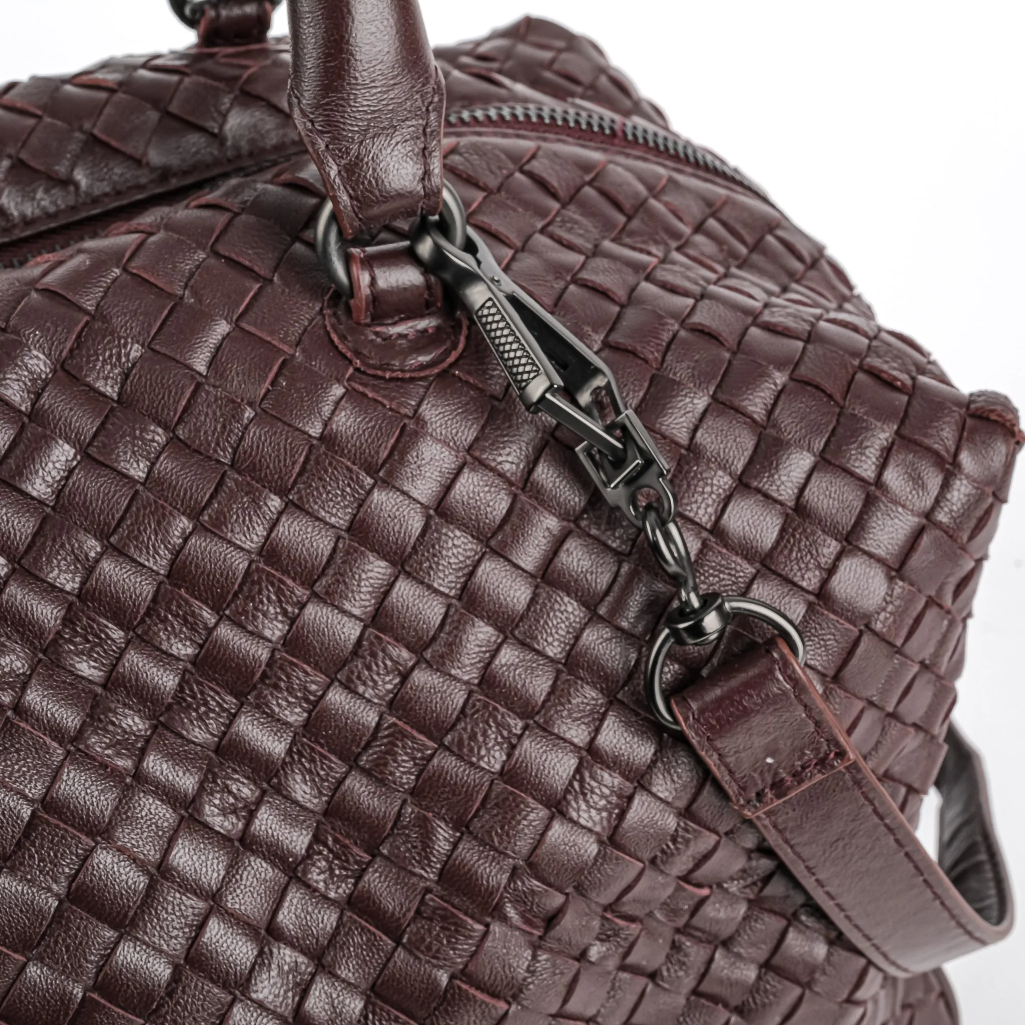 BOTTEGA VENETA  Intrecciato Satchel - Eggplant