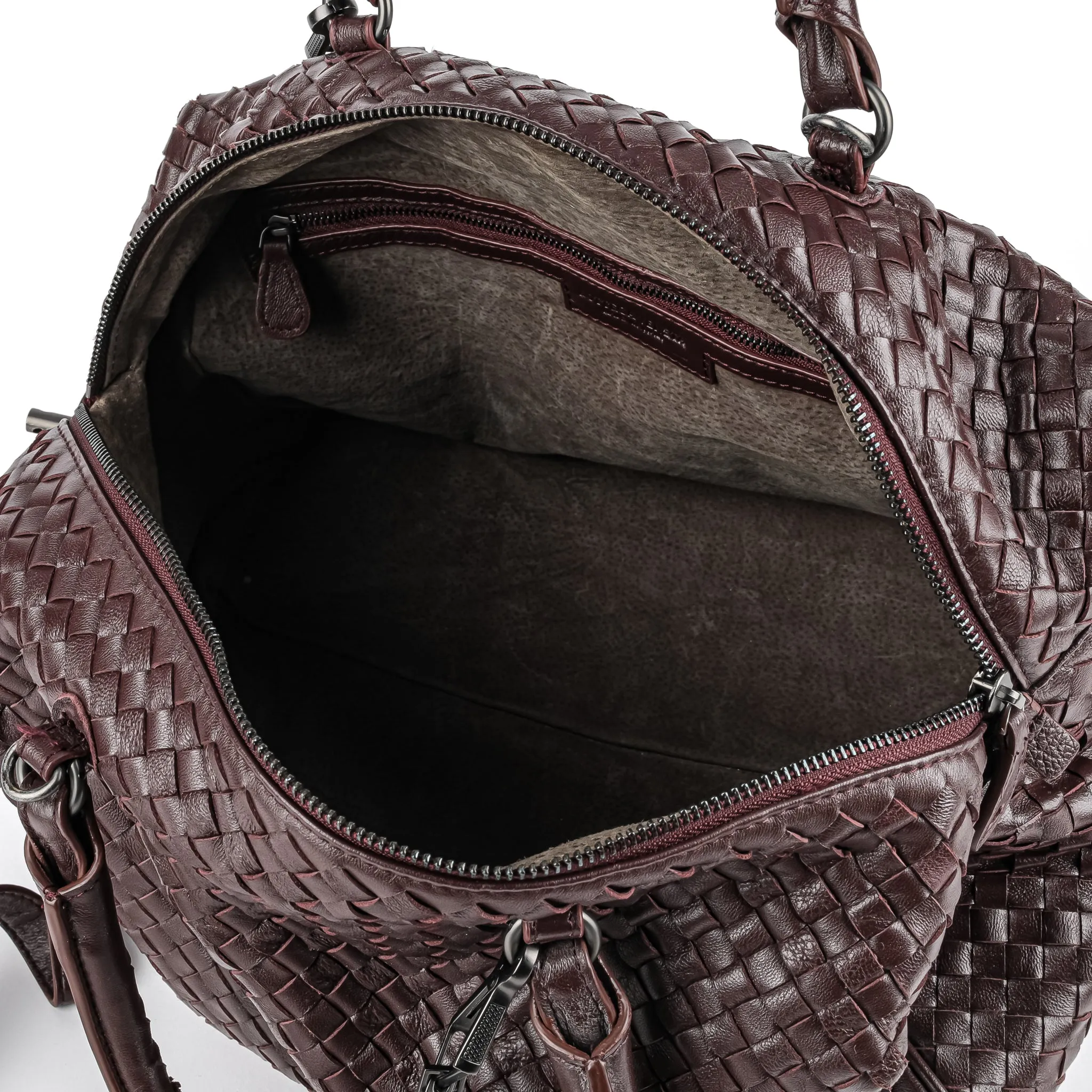 BOTTEGA VENETA  Intrecciato Satchel - Eggplant