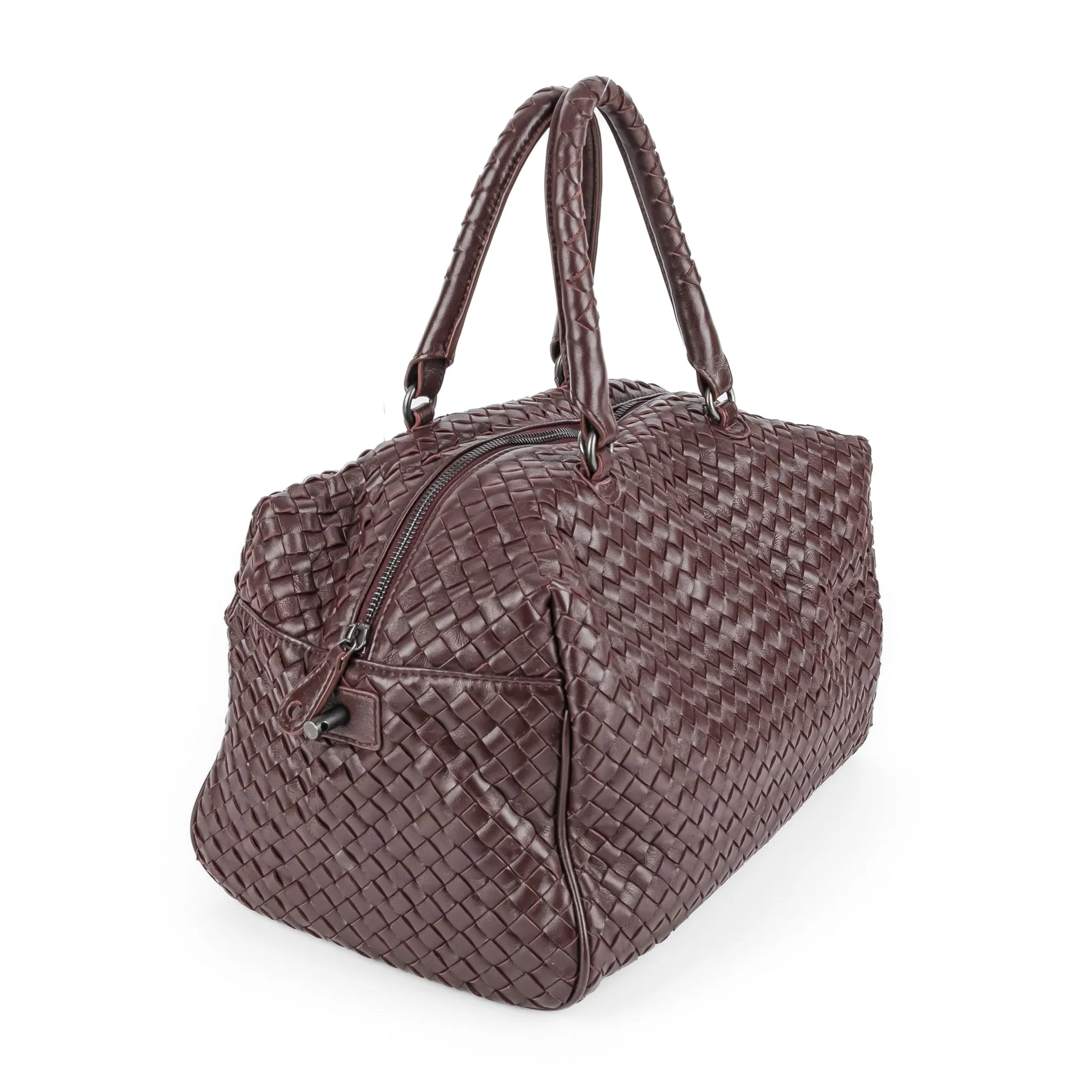 BOTTEGA VENETA  Intrecciato Satchel - Eggplant