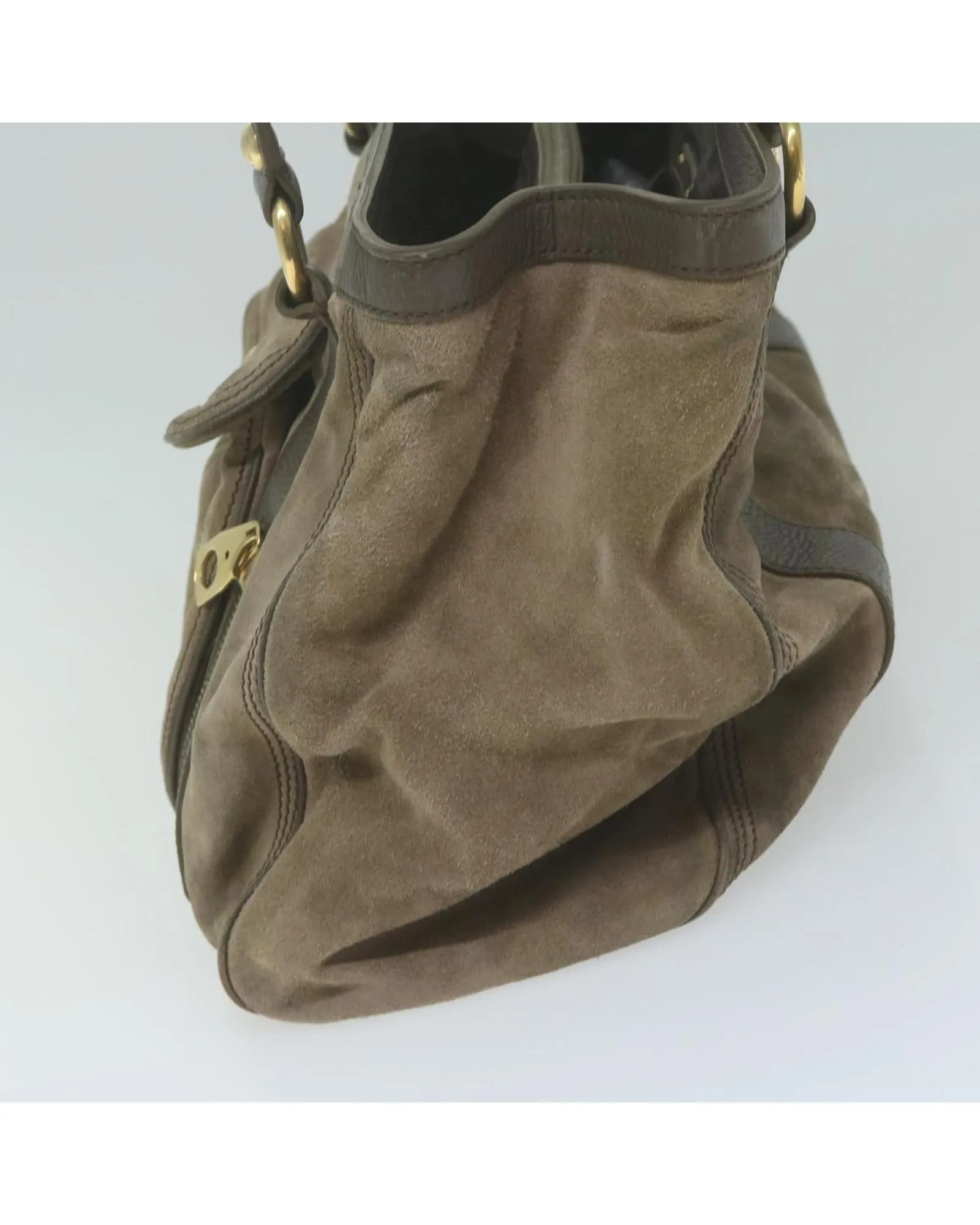 Brown Suede Hand Bag