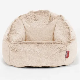 Bubble Bean Bag Chair - Fluffy Faux Fur Rabbit White