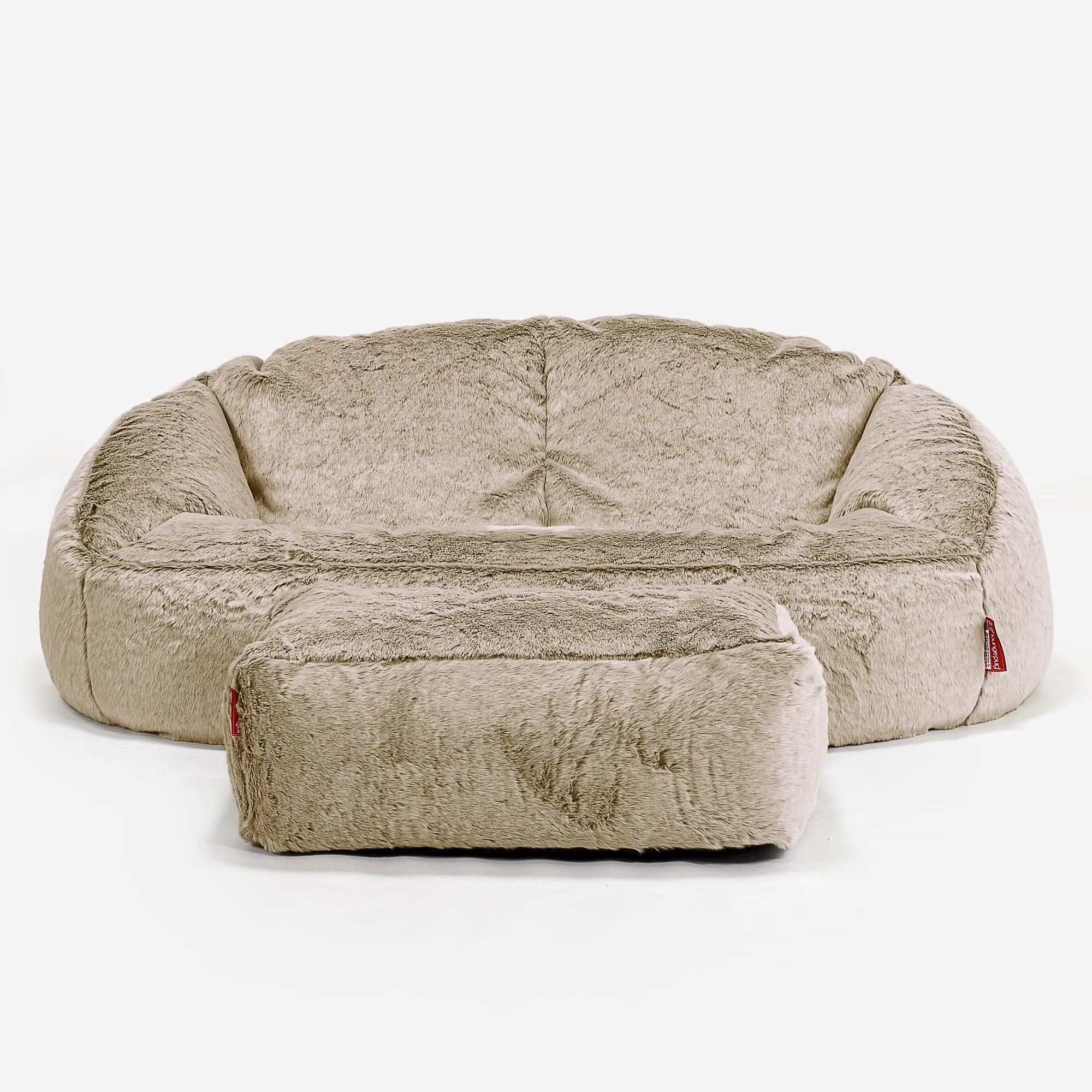 Bubble Sofa Bean Bag - Fluffy Faux Fur Rabbit Golden Brown