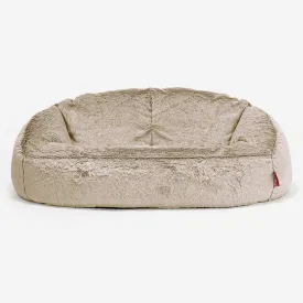 Bubble Sofa Bean Bag - Fluffy Faux Fur Rabbit Golden Brown