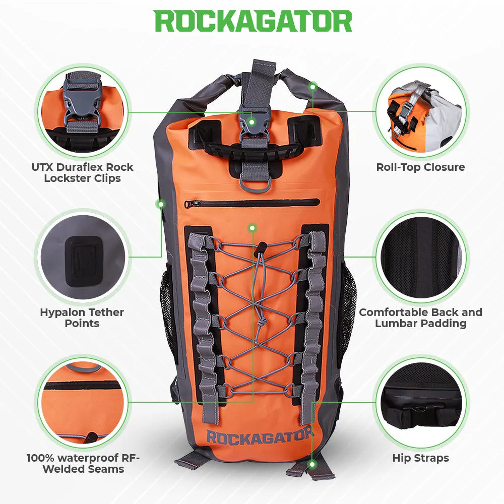 BUNDLE SPECIAL Rockagator Hydric Series 40 Liter Covert Waterproof Backpack & 2 DRY BAGS