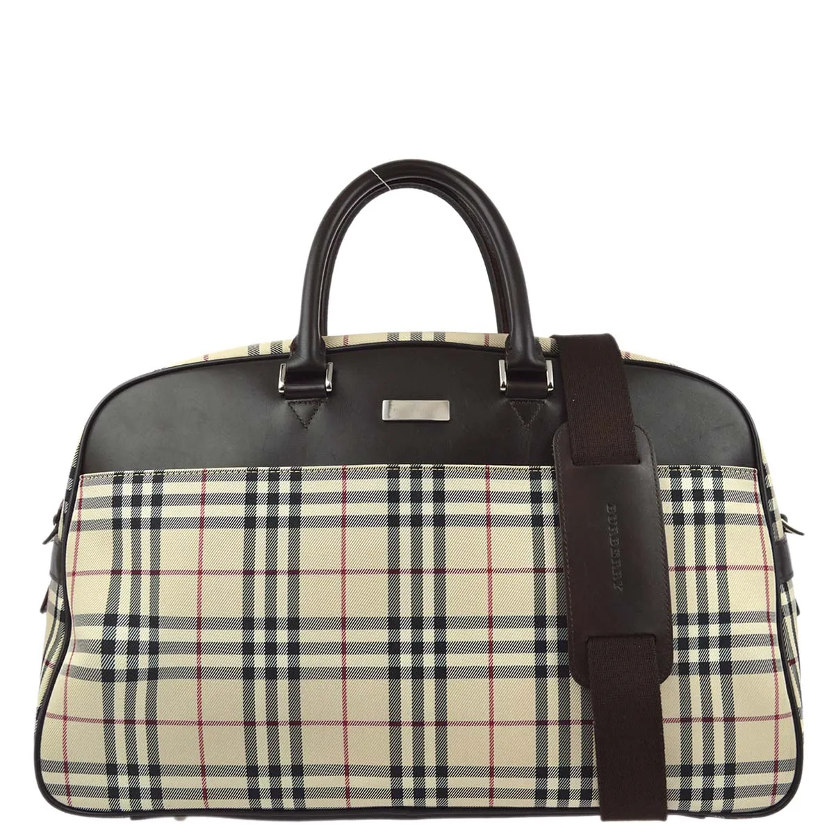 BURBERRY Beige  Check 2way Duffle Shoulder Handbag 181831