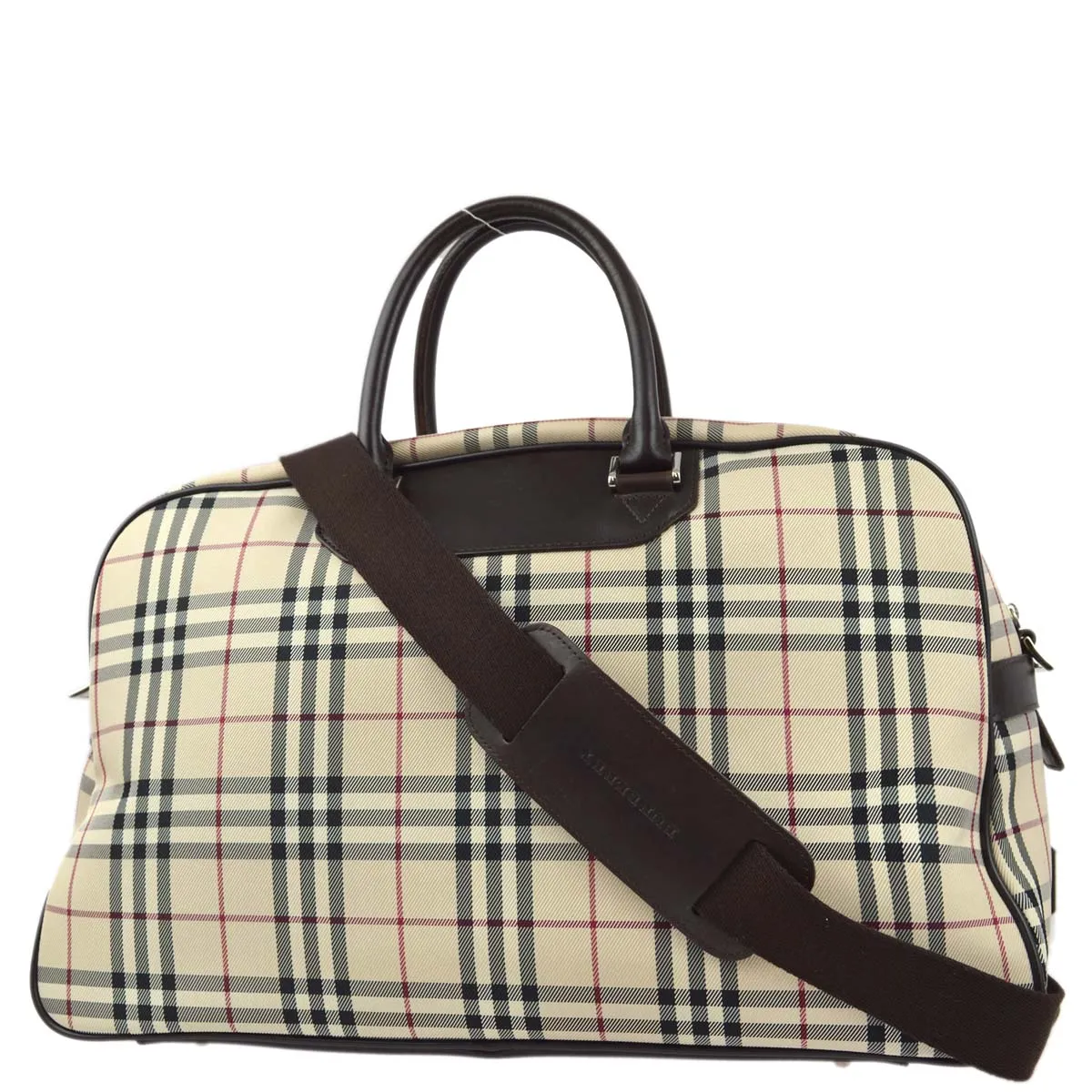 BURBERRY Beige  Check 2way Duffle Shoulder Handbag 181831