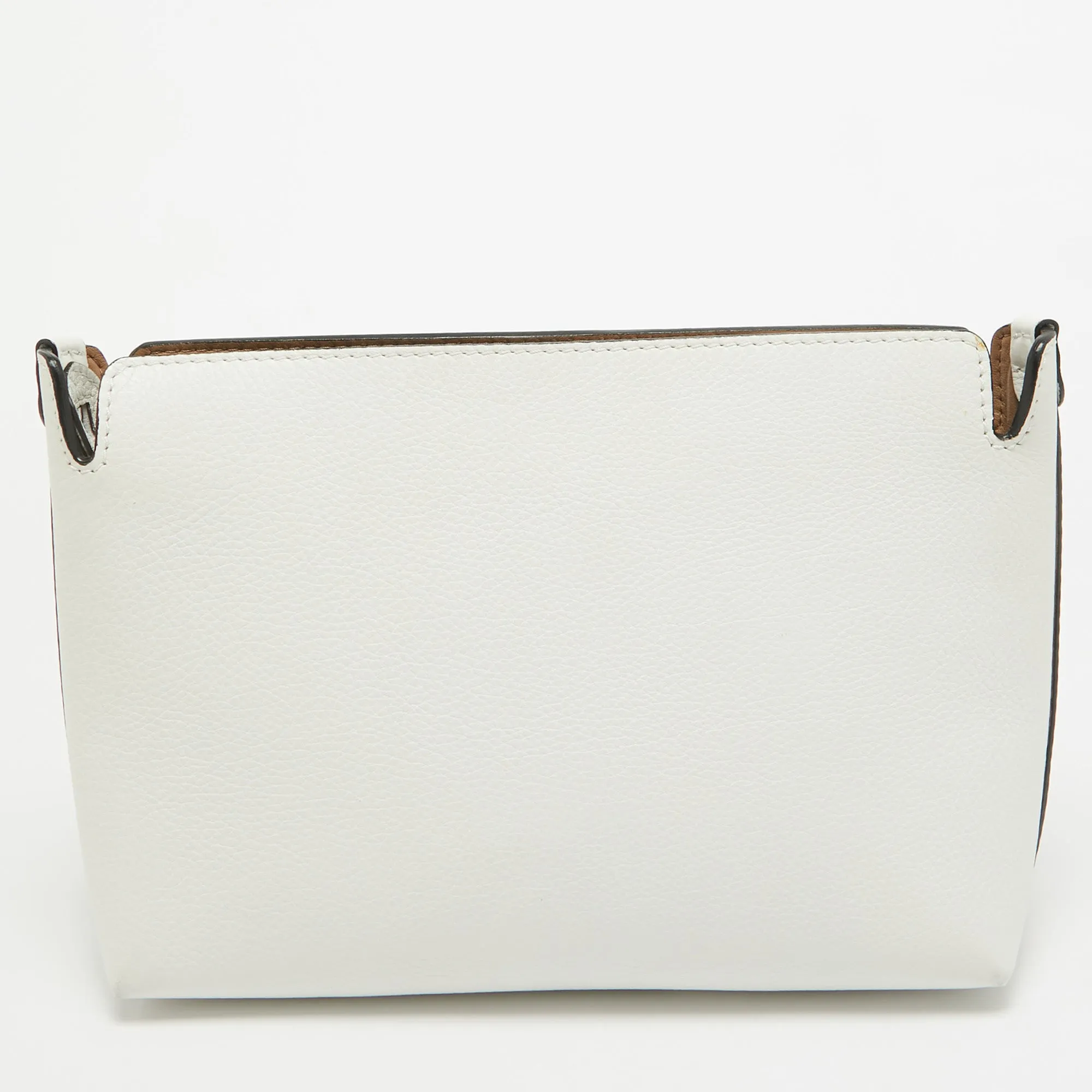 BURBERRY Brown/White Leather Bicolor Clutch