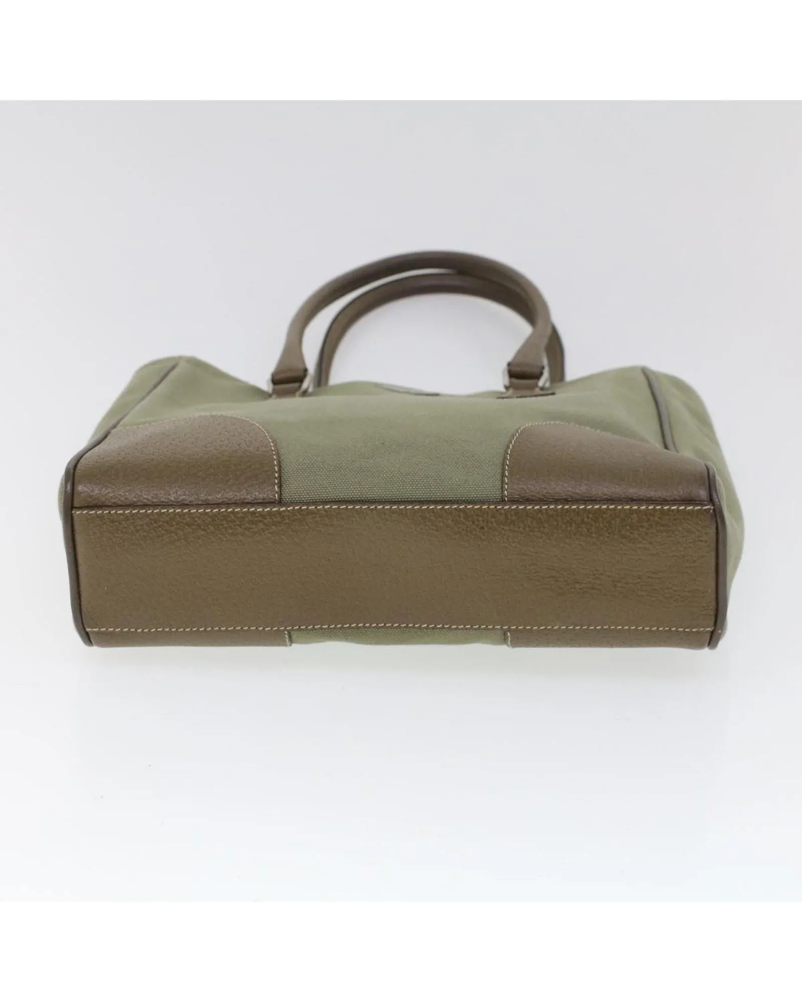 Canvas and Leather Green Hand Bag