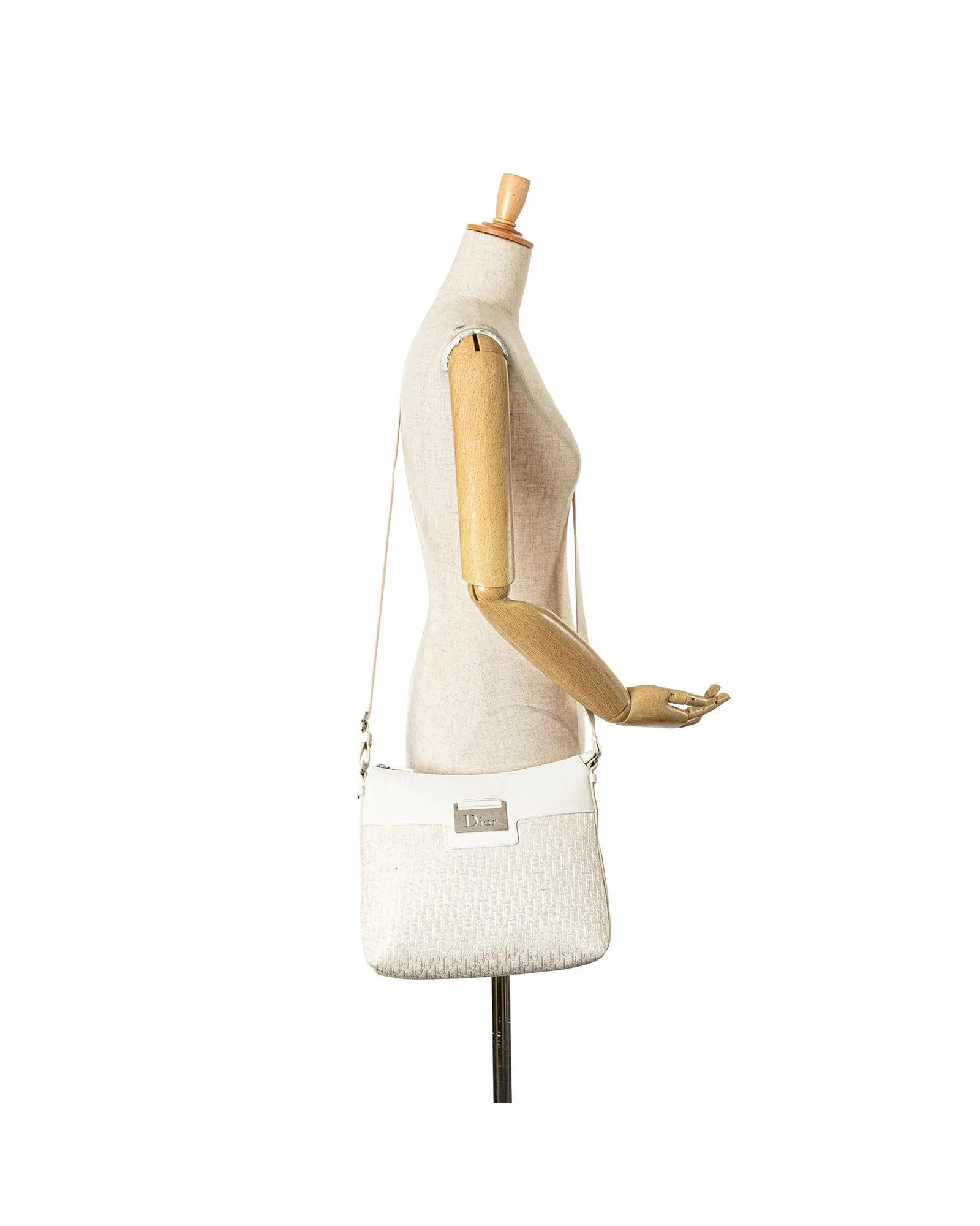 Canvas Body Crossbody Bag with Leather Trim and Adjustable Strap