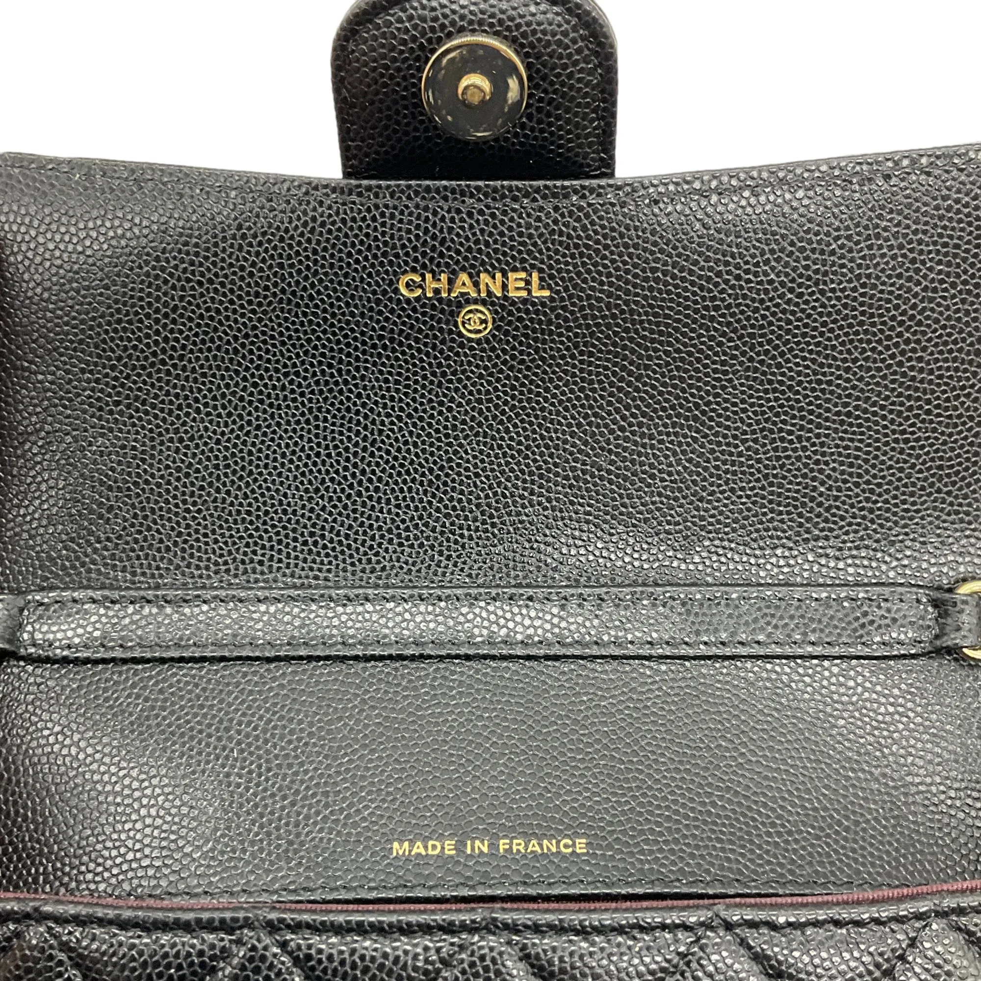 Chanel 2021 Black Quilted Caviar Crossbody Bag