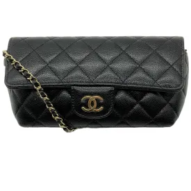 Chanel 2021 Black Quilted Caviar Crossbody Bag