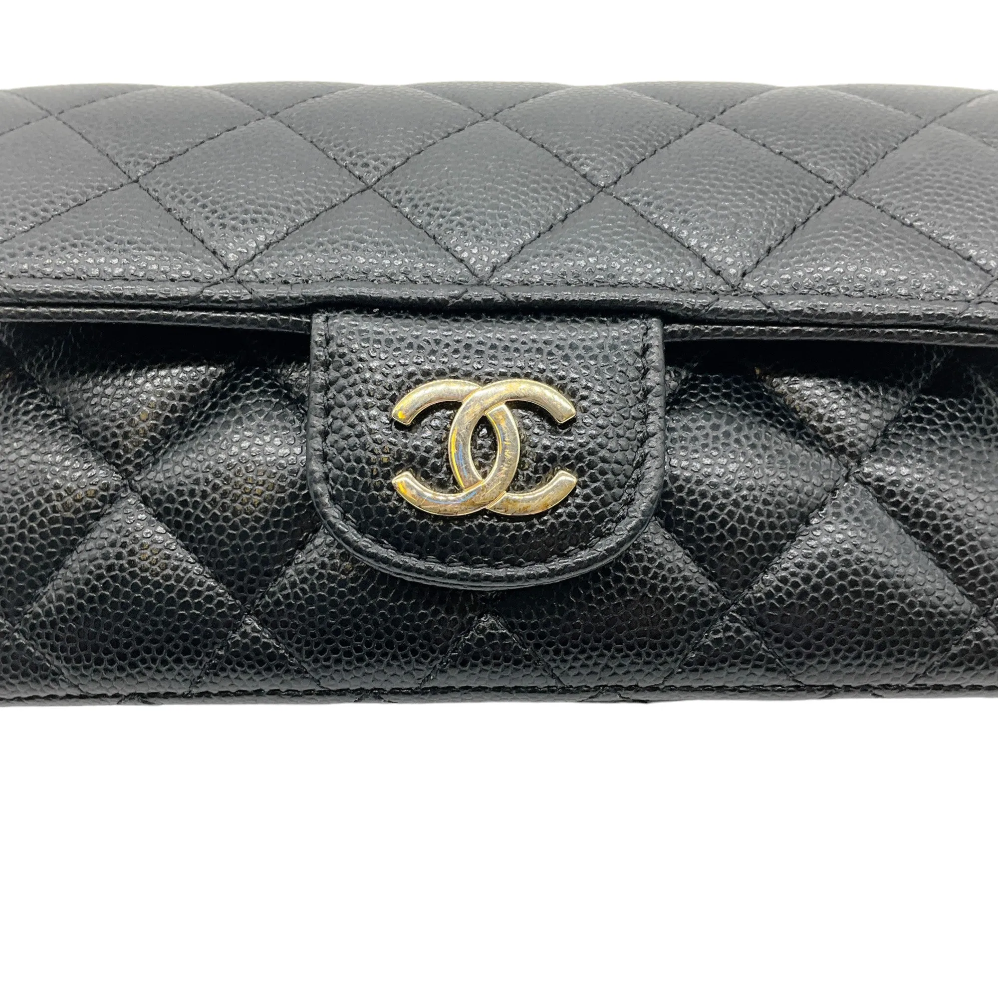 Chanel 2021 Black Quilted Caviar Crossbody Bag