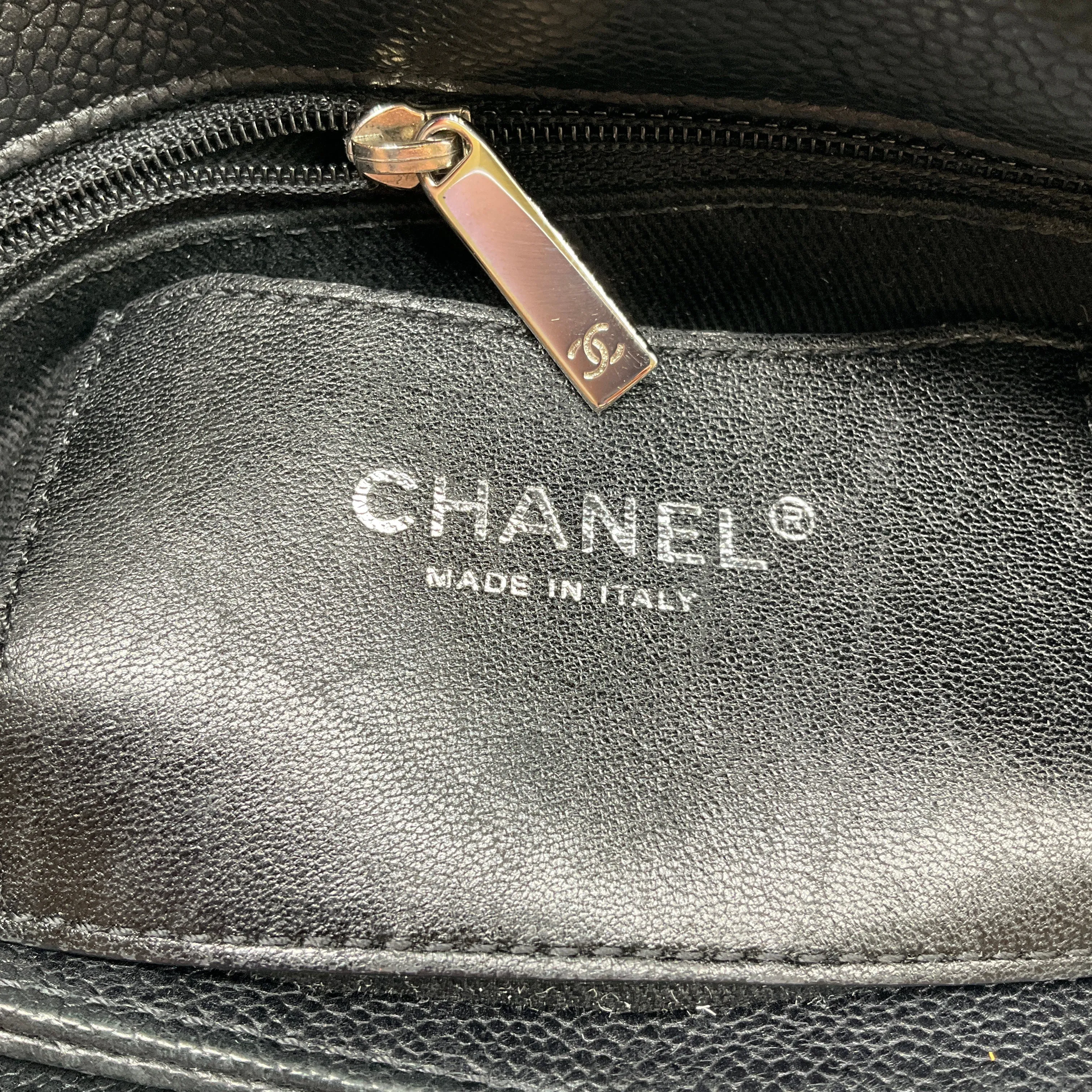 Chanel Black 2011 Quilted Caviar Leather Just Mademoiselle Handbag