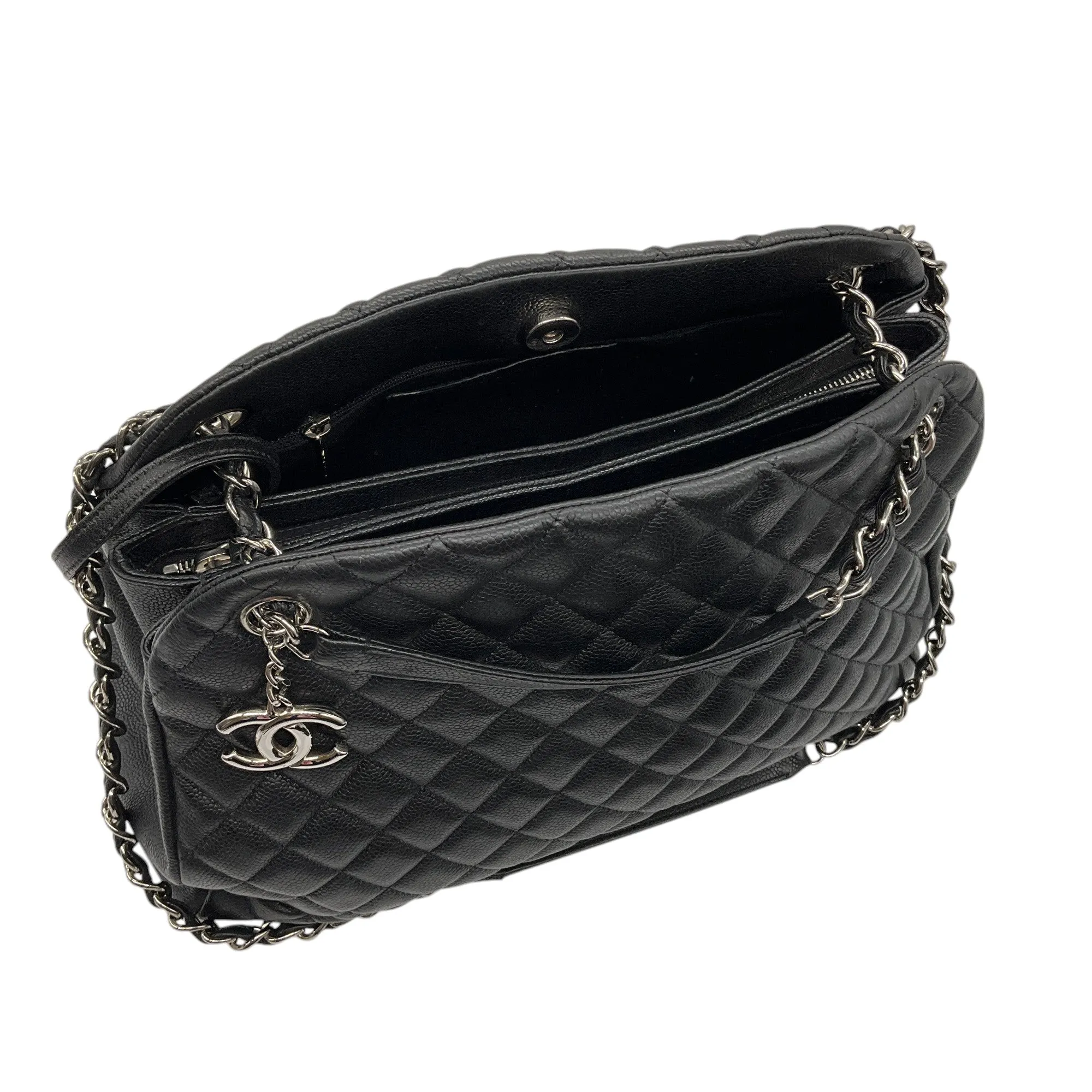 Chanel Black 2011 Quilted Caviar Leather Just Mademoiselle Handbag