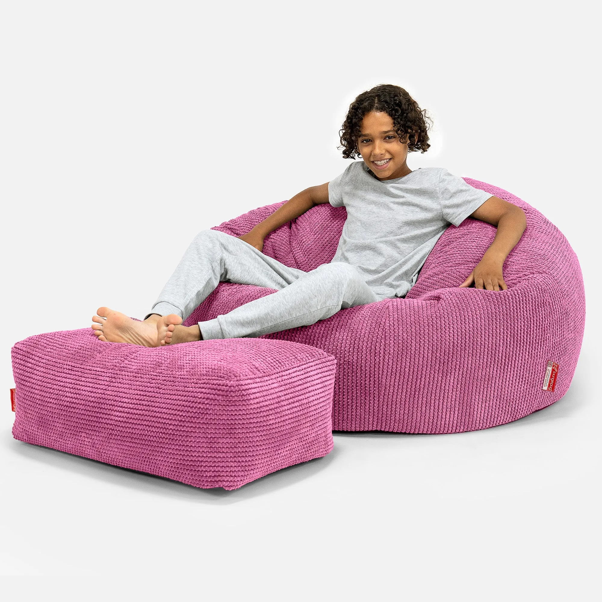 Children's Bean Bag Sofa 6-14 yr - Pom Pom Pink