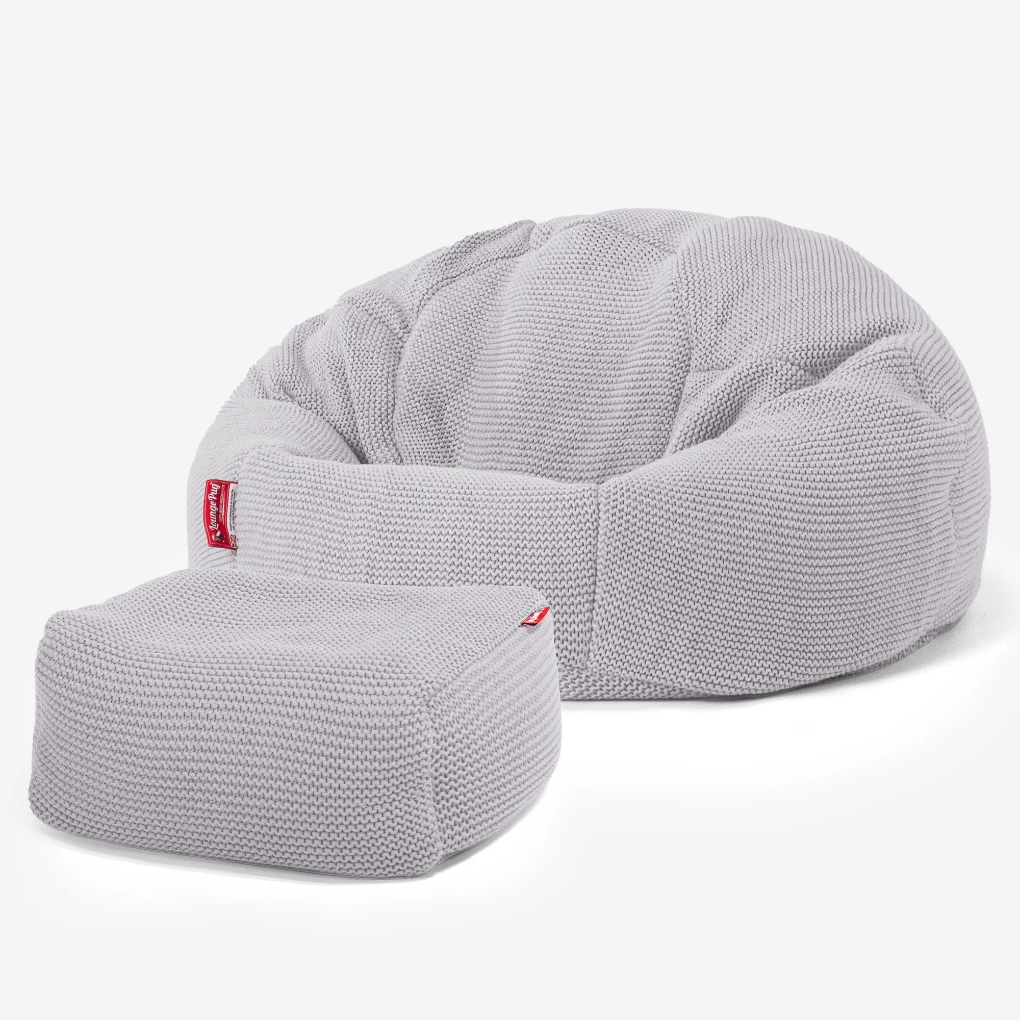 Classic Bean Bag Chair - Ellos Knitted Light Grey