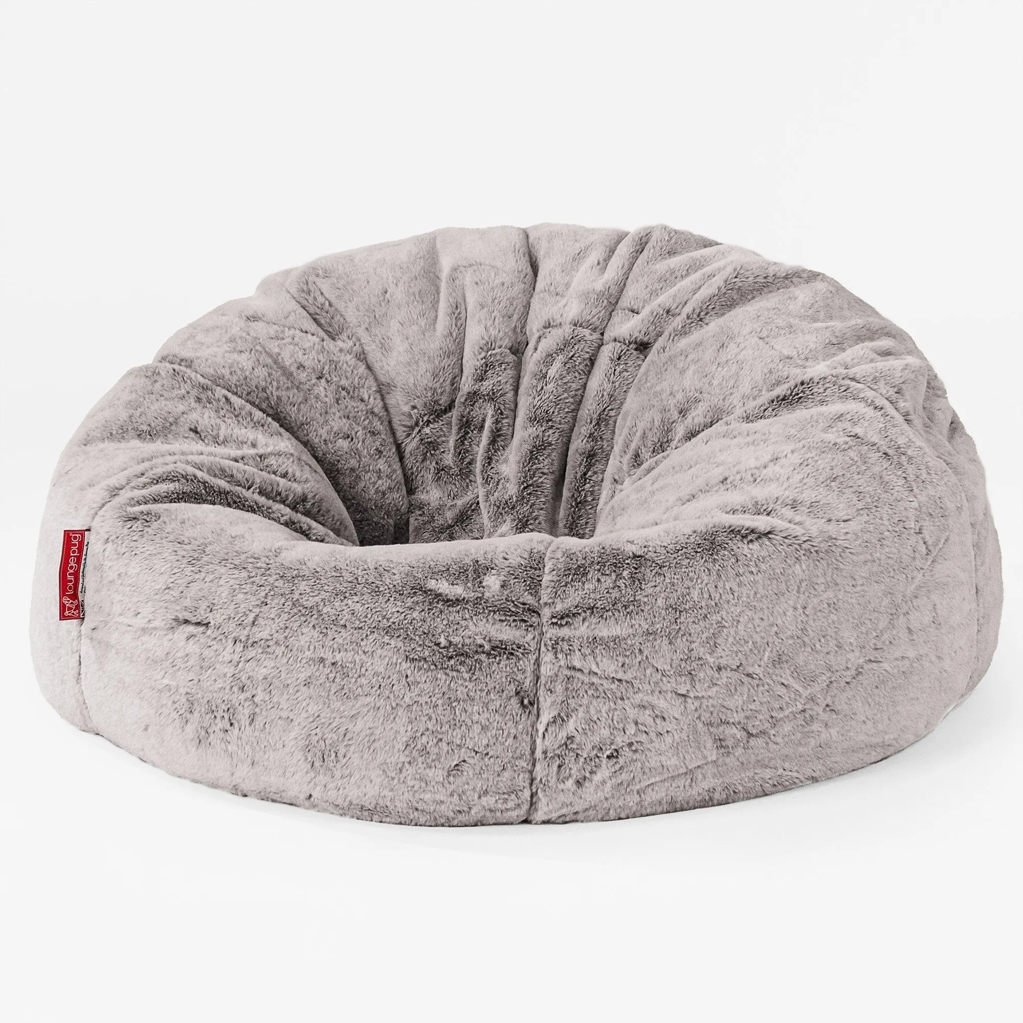 Classic Bean Bag Chair - Fluffy Faux Fur Rabbit Light Grey