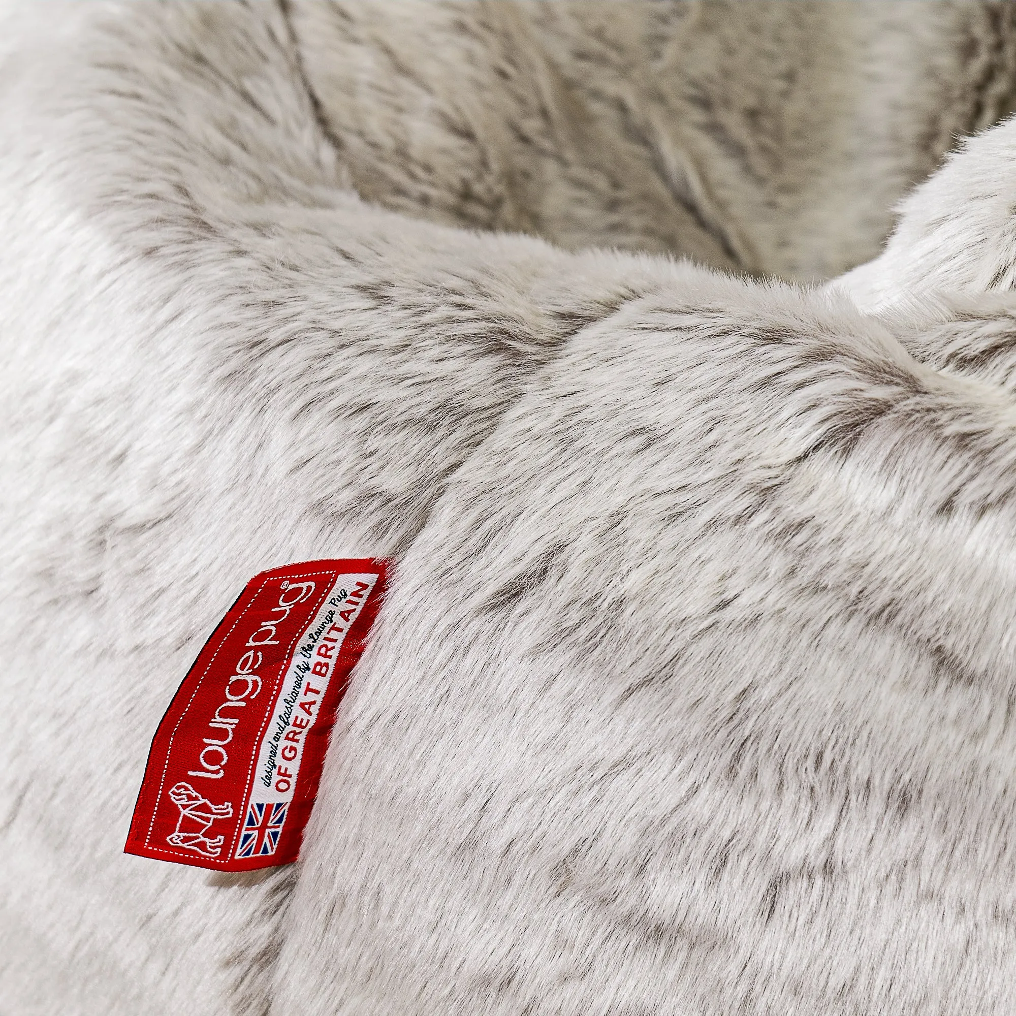 Classic Bean Bag Chair - Fluffy Faux Fur Rabbit Light Grey