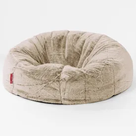 Classic Sofa Bean Bag - Fluffy Faux Fur Rabbit Golden Brown