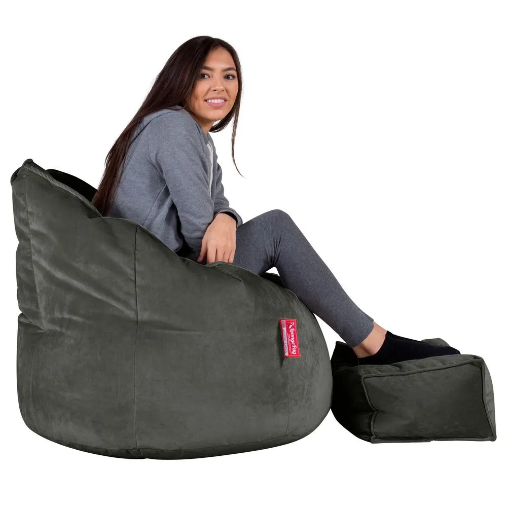 Cuddle Up Beanbag Chair - Velvet Graphite Grey