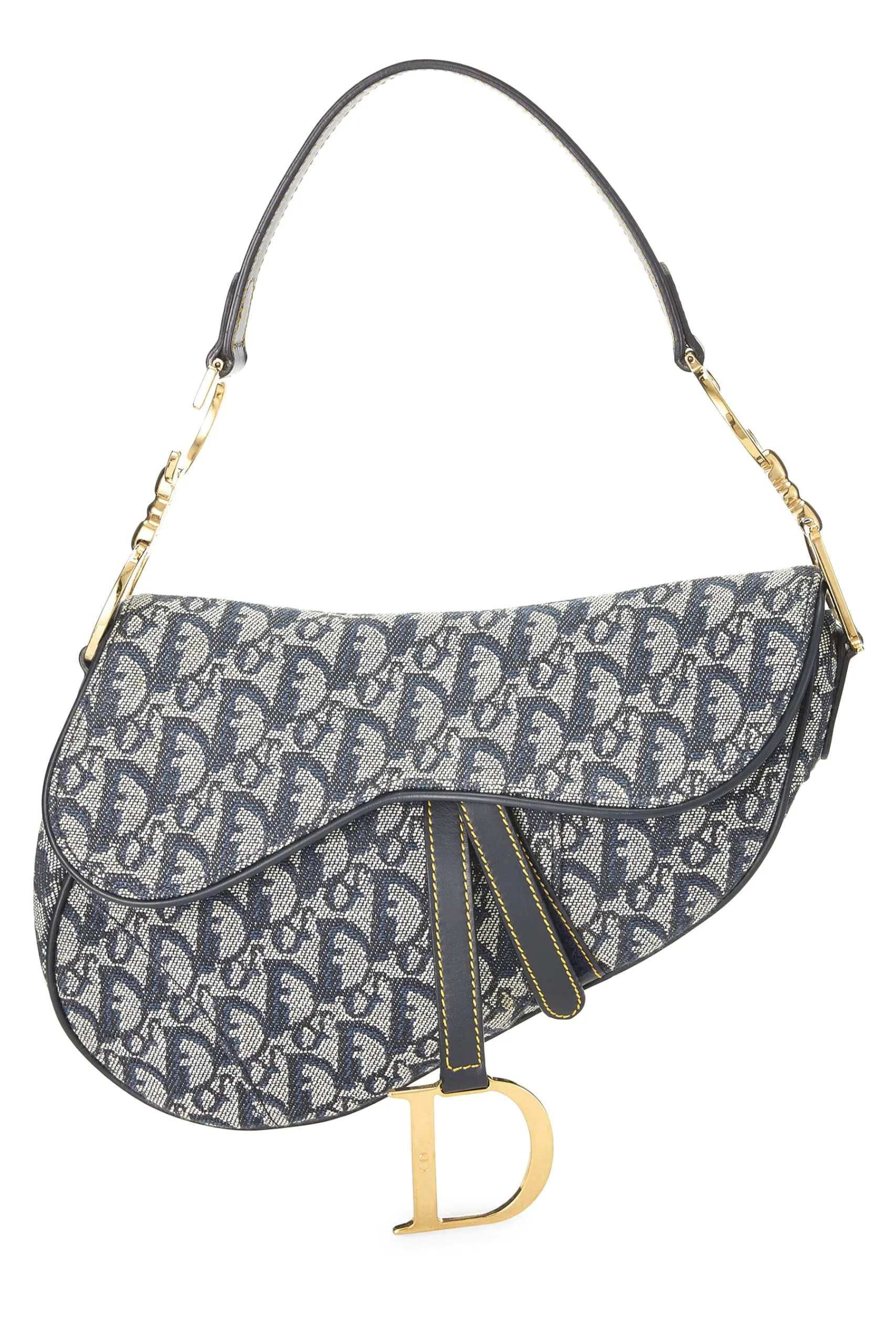 Dior,  Navy Trotter Canvas Saddle Bag, Navy