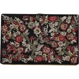 Dolce & Gabbana Multicolor Floral Gold Frame Clutch Evening Purse Bag