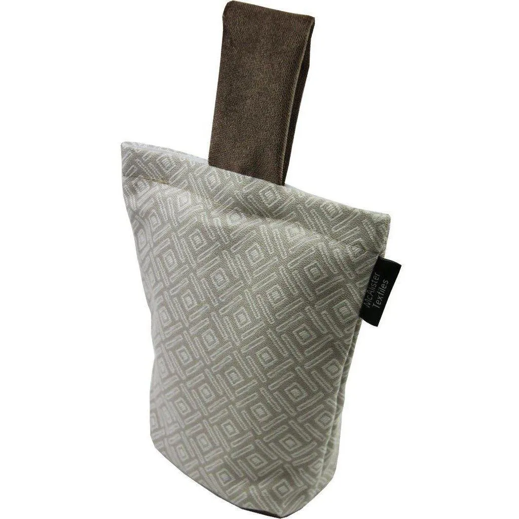 Elva Geometric Beige Grey Door Stop