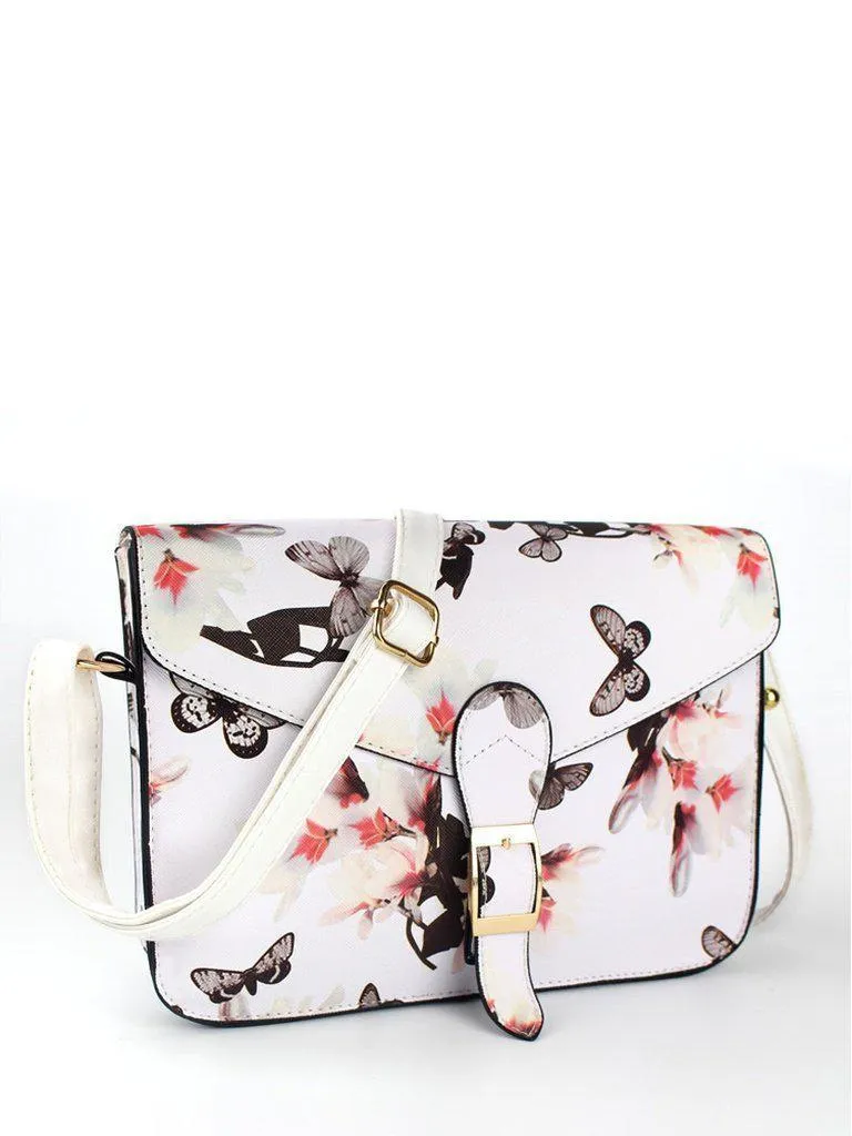 Flower Printed Crossbody Bag