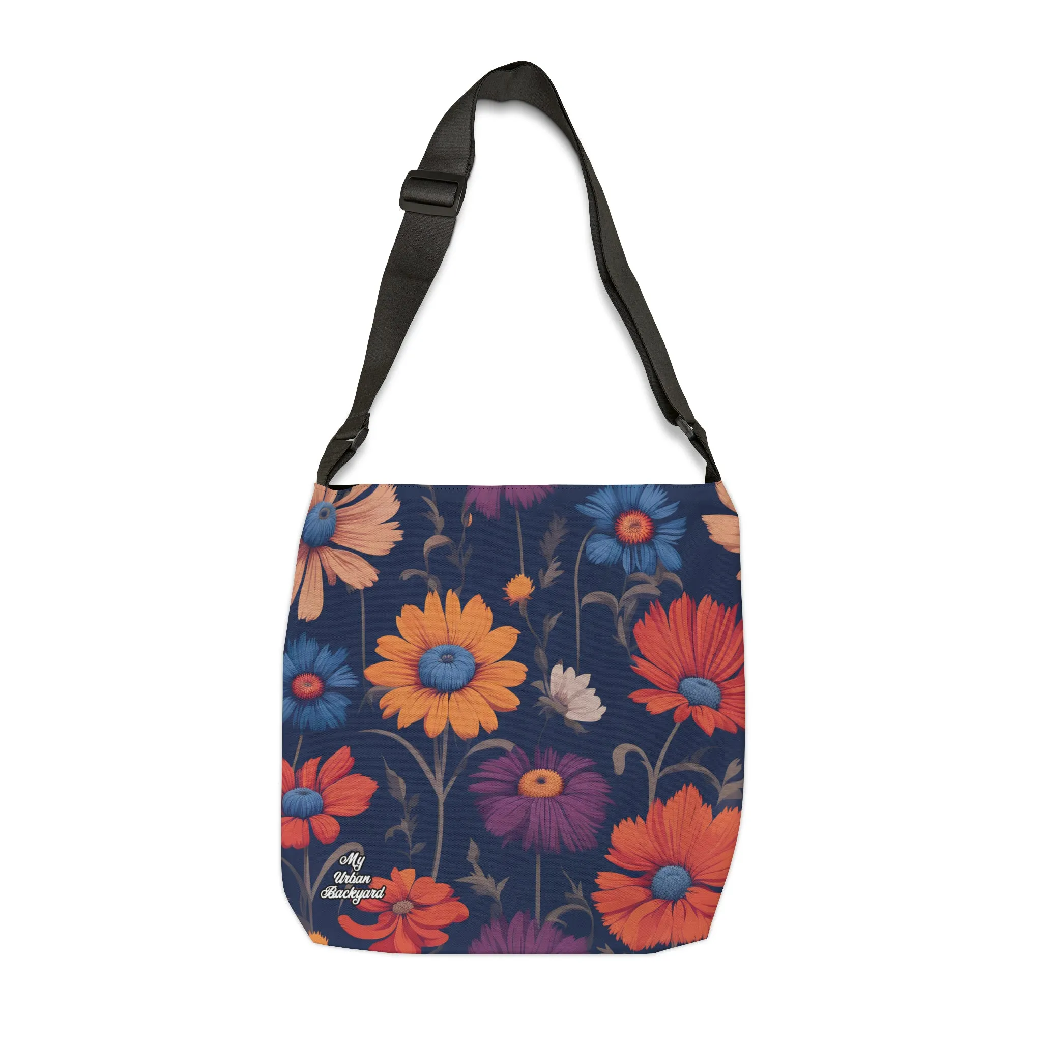 Fun Wildflowers, Tote Bag with Adjustable Strap - Trendy and Versatile