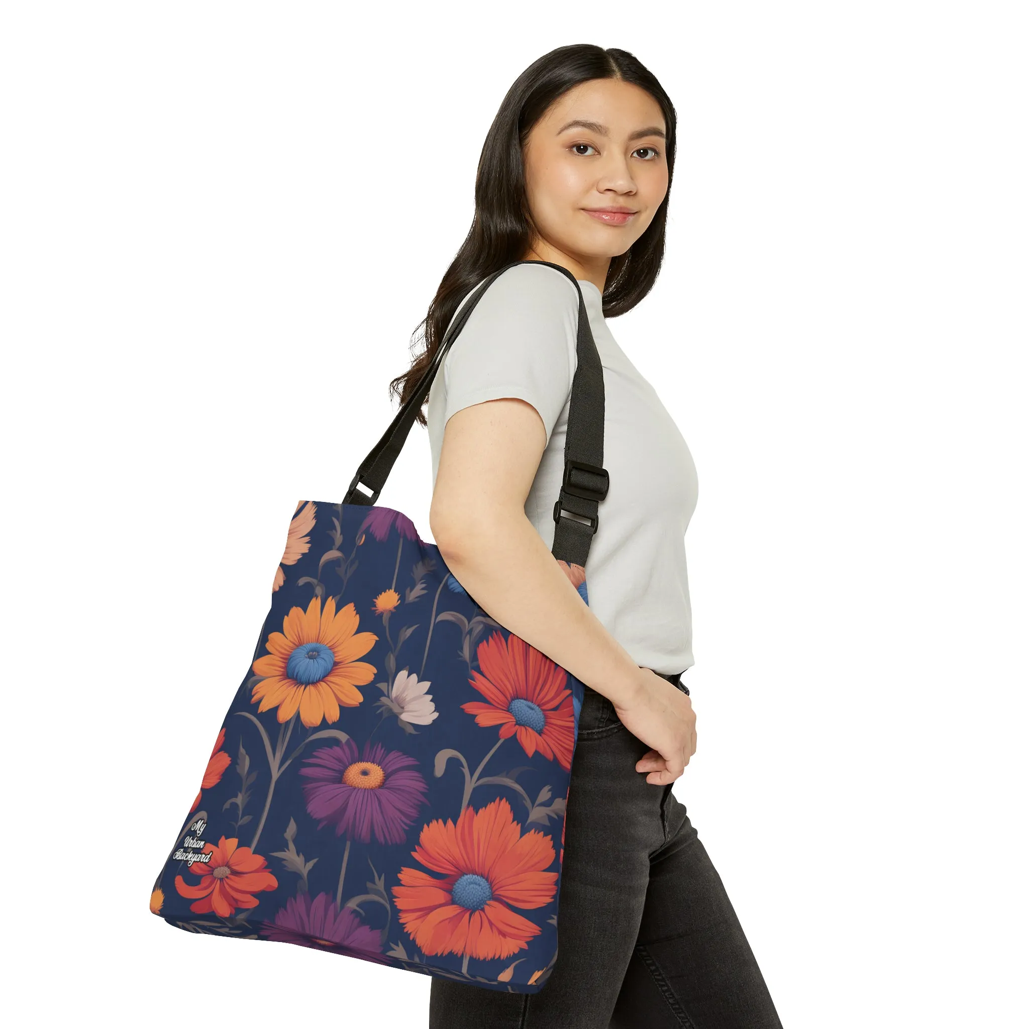 Fun Wildflowers, Tote Bag with Adjustable Strap - Trendy and Versatile