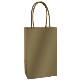 Gold Paper Kraft Bag FSC 13cm x 21cm x 8cm 8pk