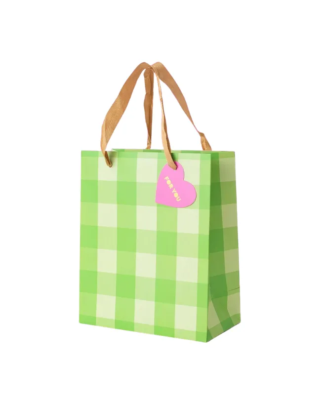 Green Gingham Gift Bags