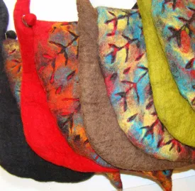 Handmade Nuno Felted Wool Crossbody Bag - One-Of-A-Kind|4 Colors